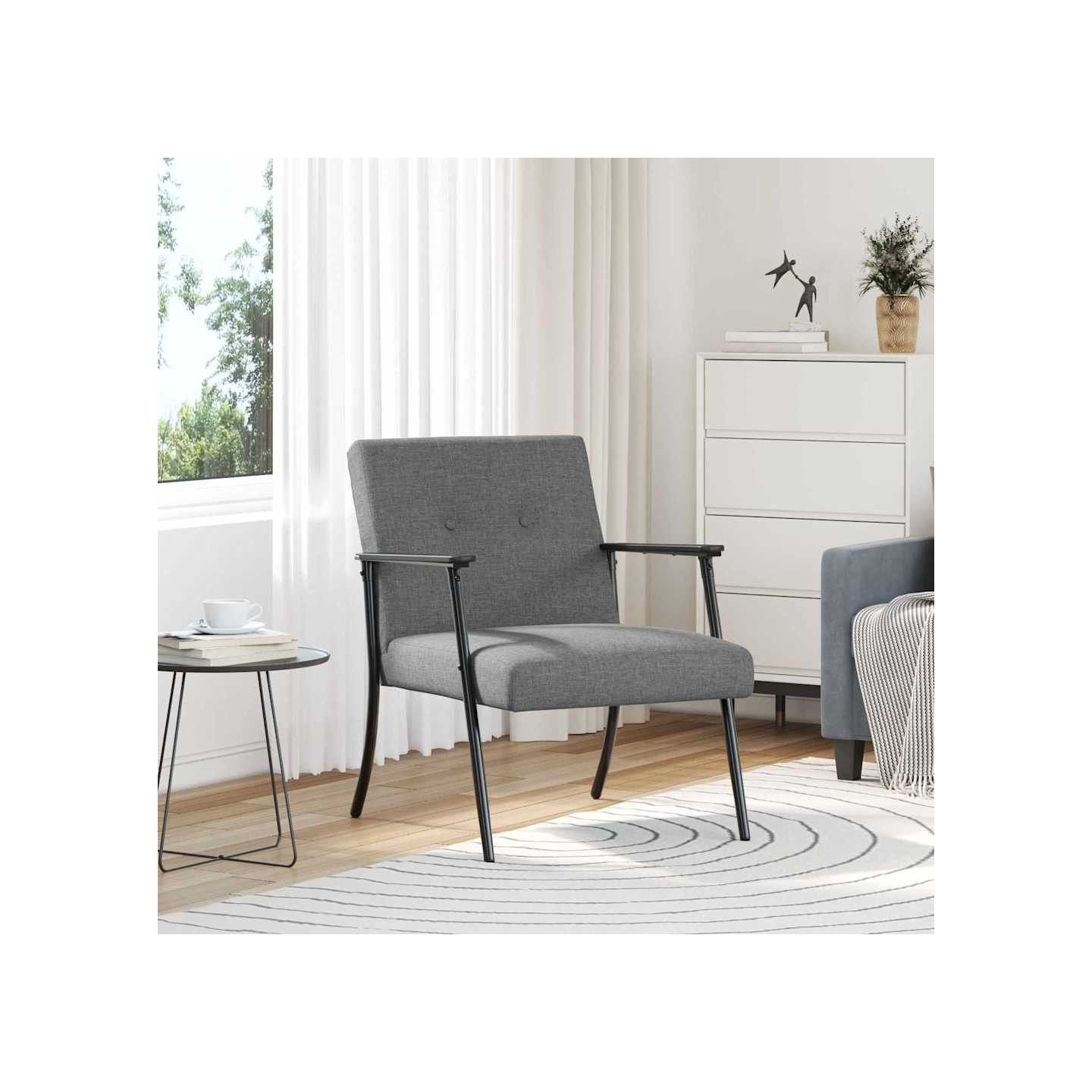 Fauteuil Gris foncé tissu