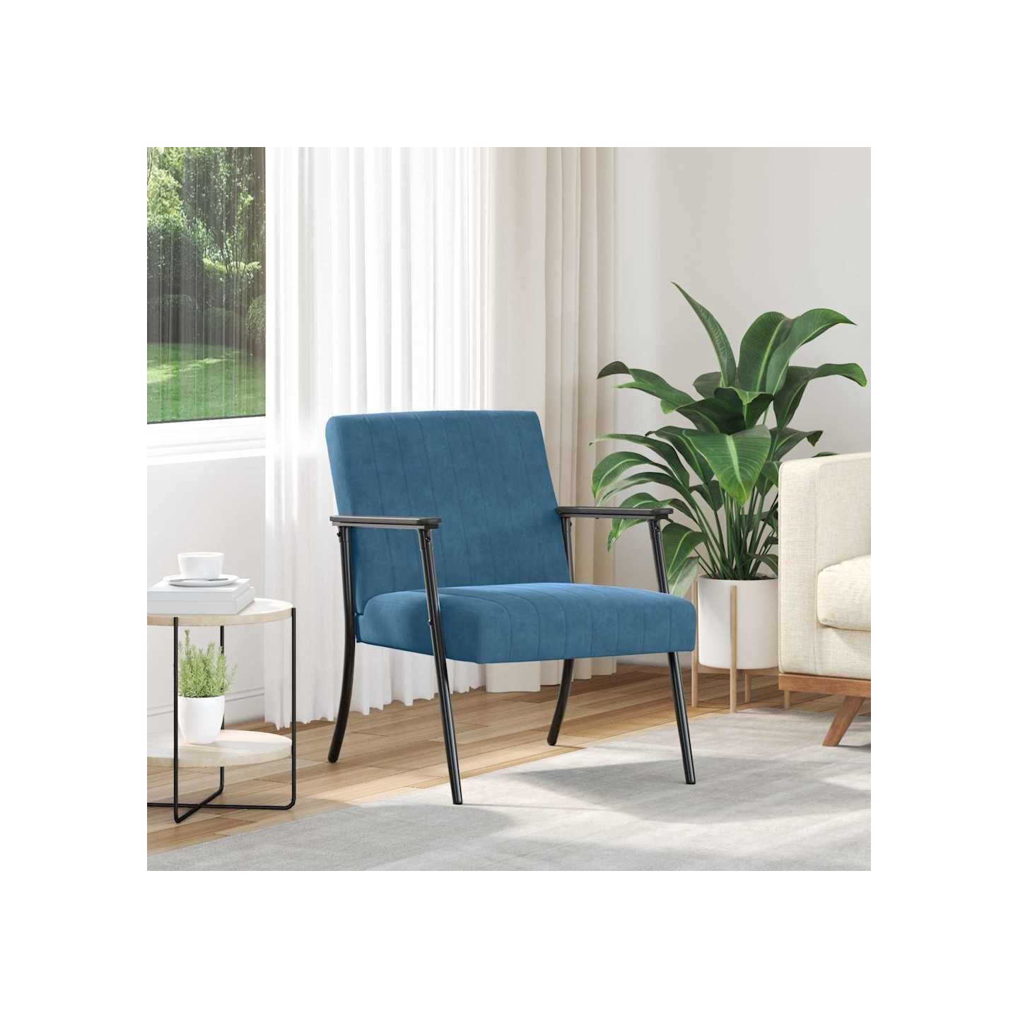 Fauteuil Bleu Velours