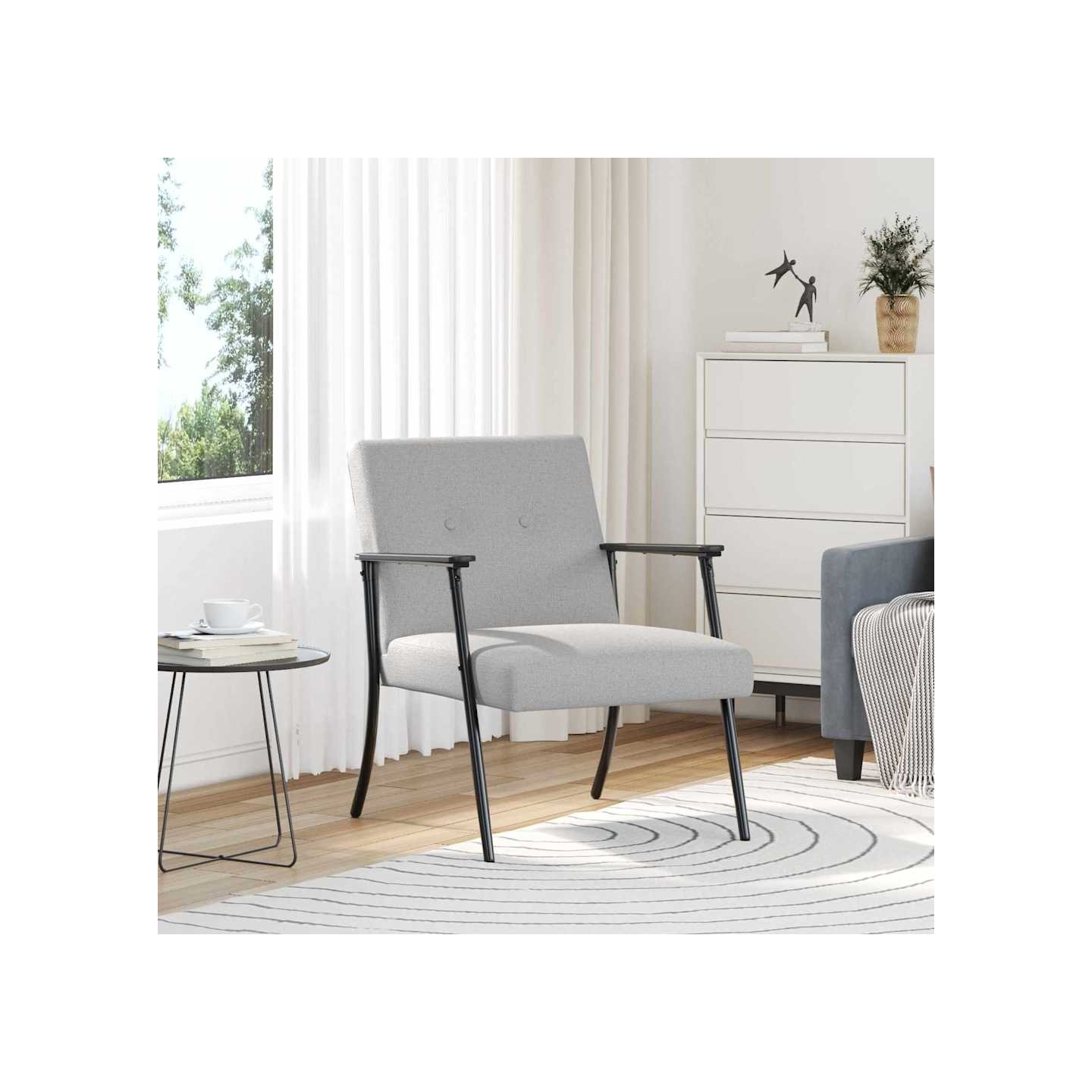 Fauteuil Gris nuage tissu