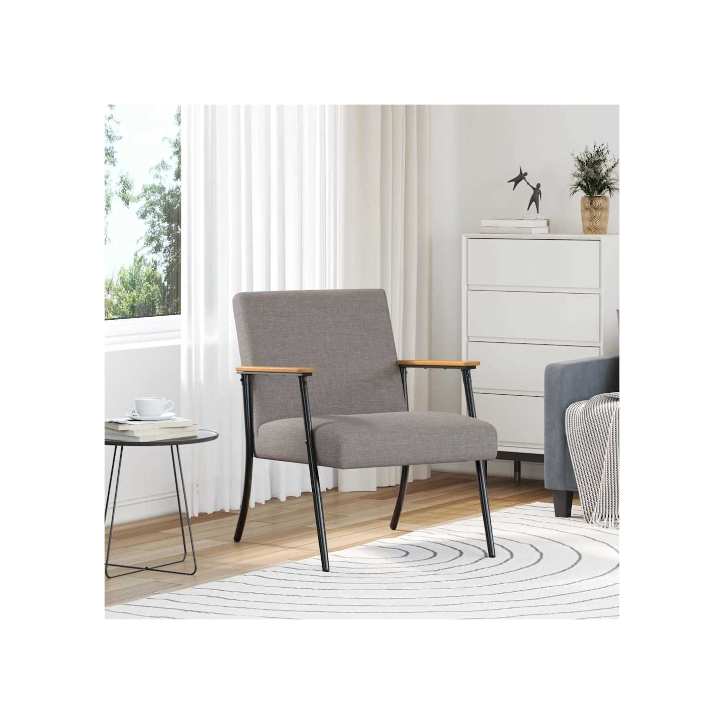 Fauteuil Taupe tissu