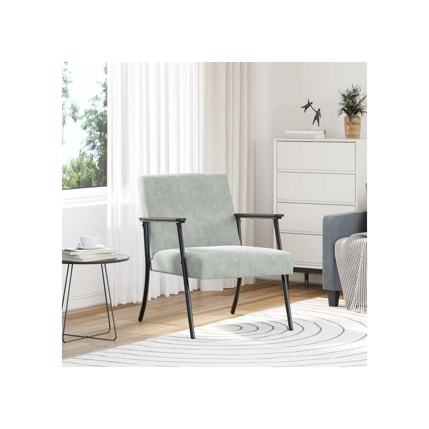 Fauteuil Gris clair Velours