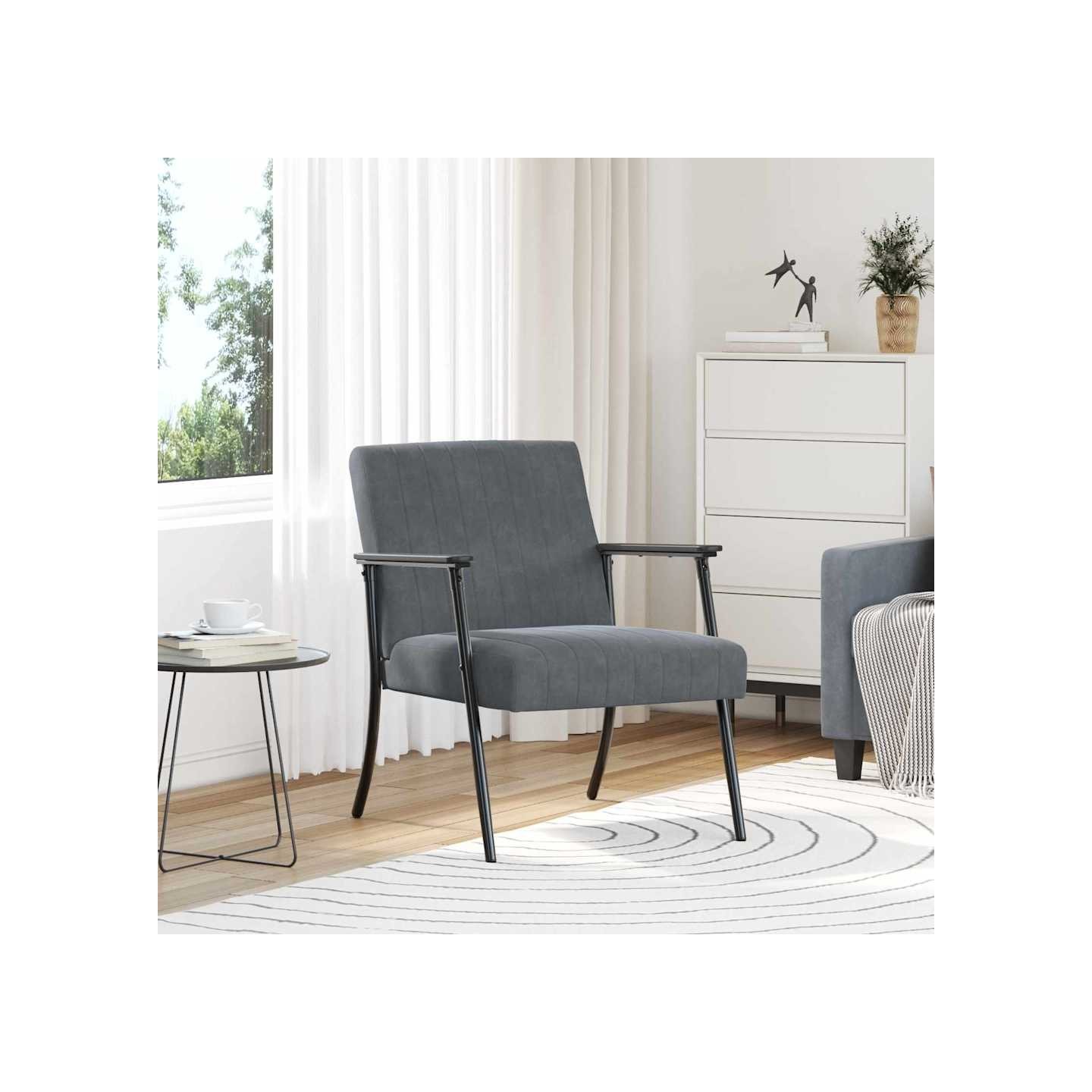 Fauteuil Gris foncé Velours