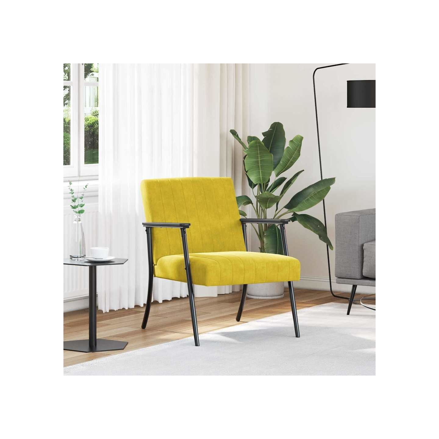 Fauteuil Jaune Velours