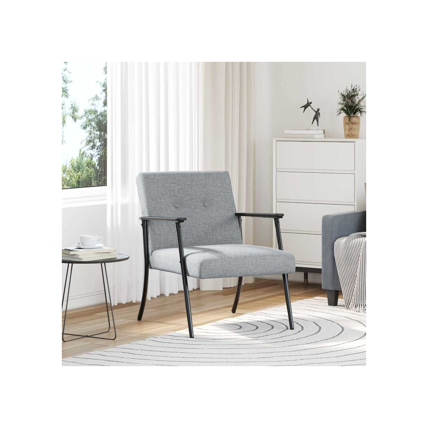 Fauteuil Gris clair tissu