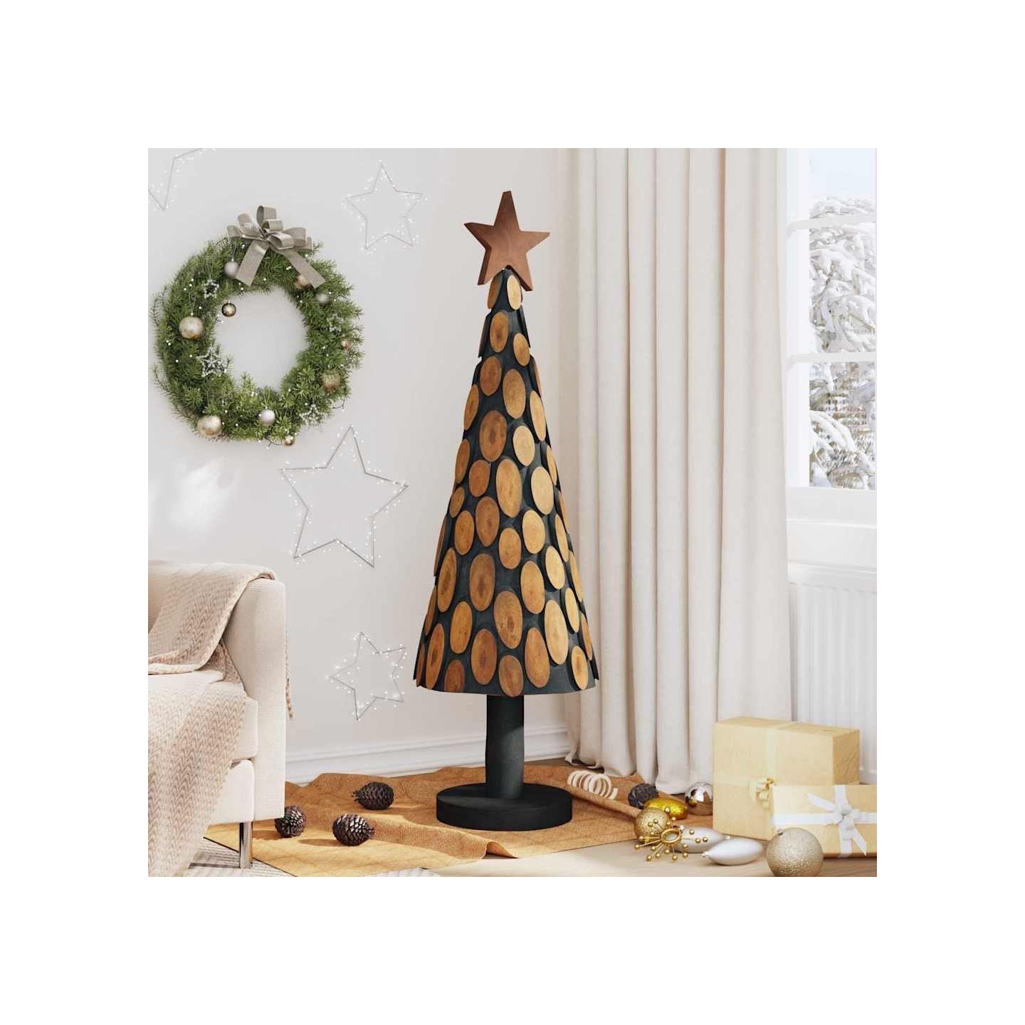 Sapin de Noël Marron 149 cm Bois de teck massif