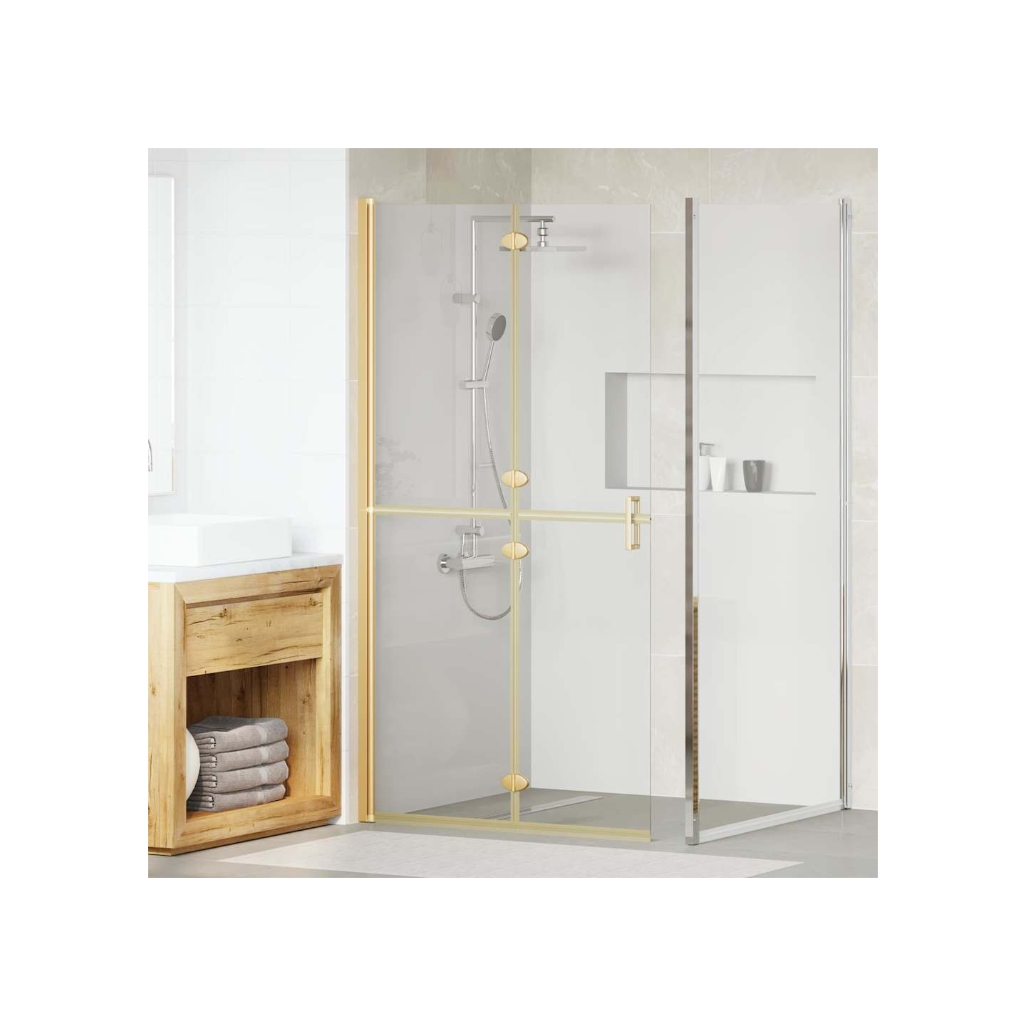 Paroi de douche à l'italienne Doré 100 x 6,5 x 190 cm