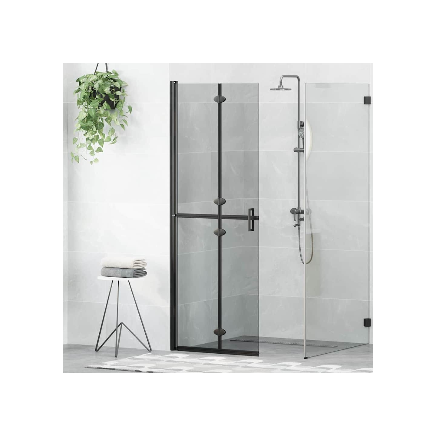 Paroi de douche à l'italienne Noir 70 x 6,5 x 190 cm