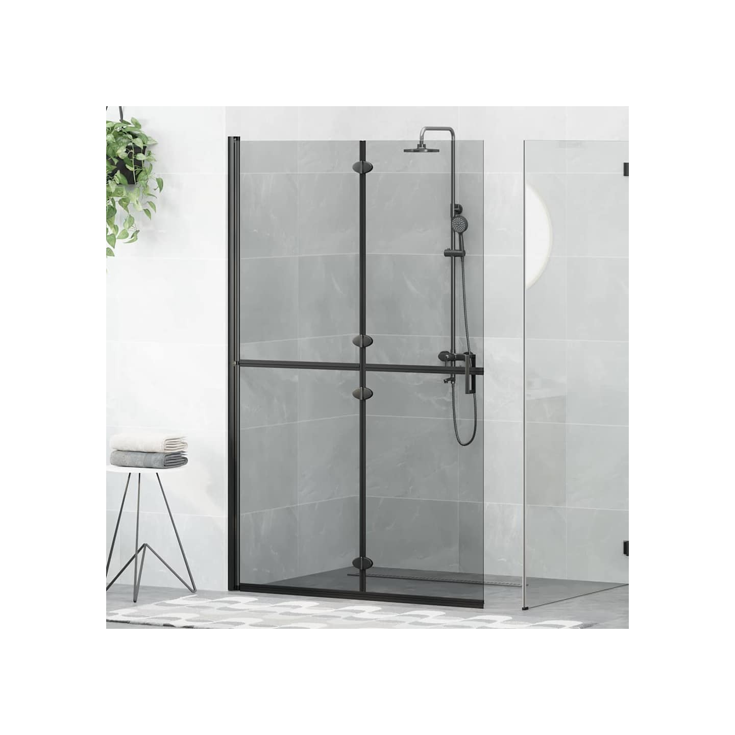 Paroi de douche à l'italienne Noir 120 x 6,5 x 190 cm