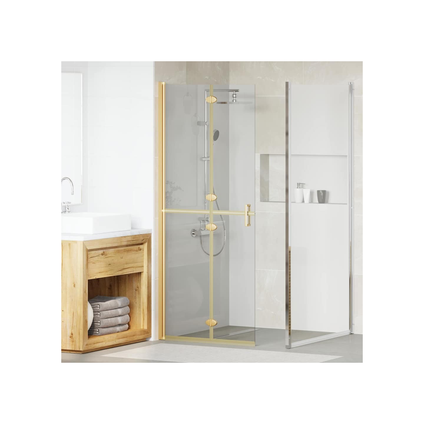 Paroi de douche à l'italienne Doré 80 x 6,5 x 190 cm