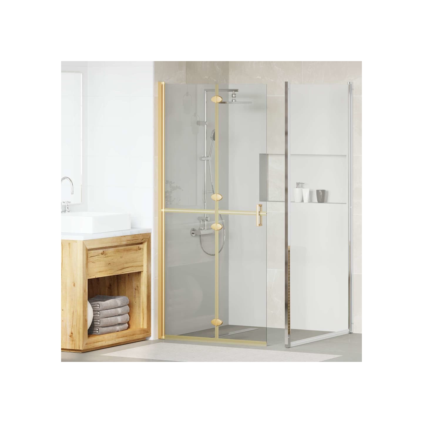 Paroi de douche à l'italienne Doré 90 x 6.5 x 190 cm