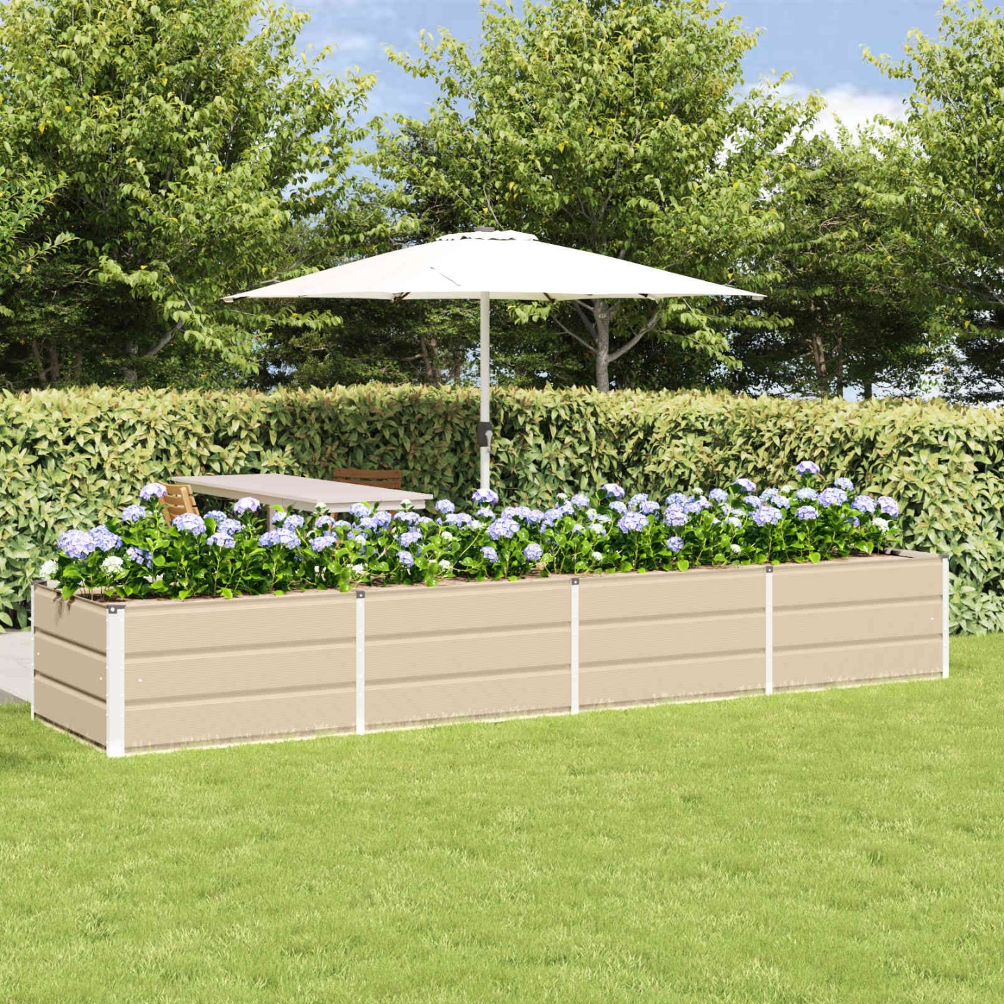 Jardinière Ivoire 320 x 80 x 45 cm Acier