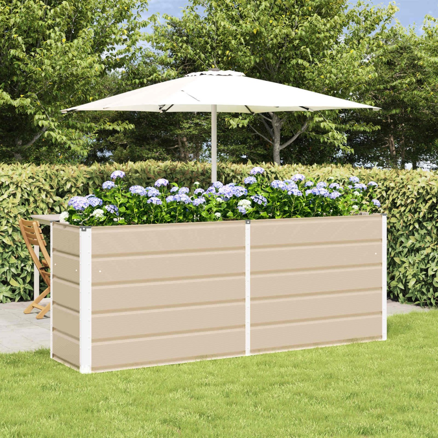 Jardinière Ivoire 195 x 50 x 75 cm Acier galvanisé