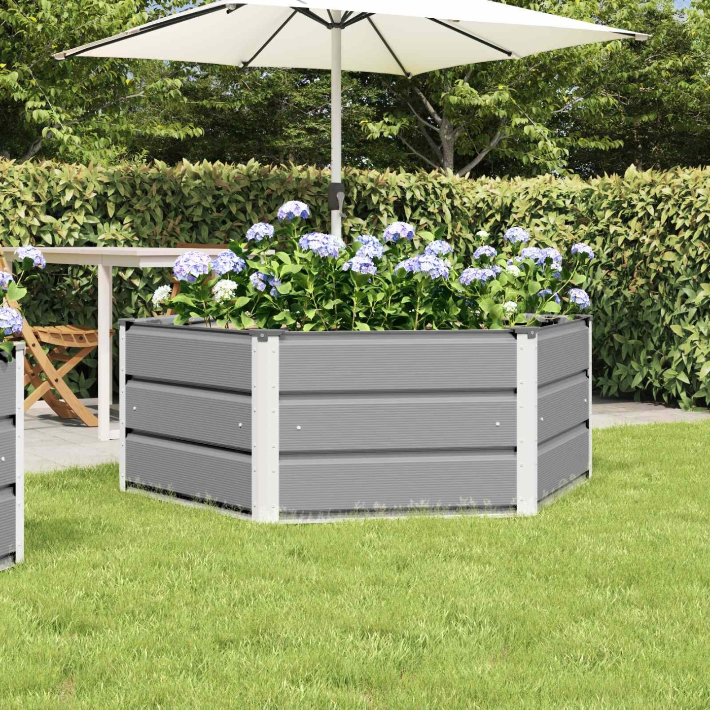 Jardinière Gris clair 129 x 129 x 45 cm Acier