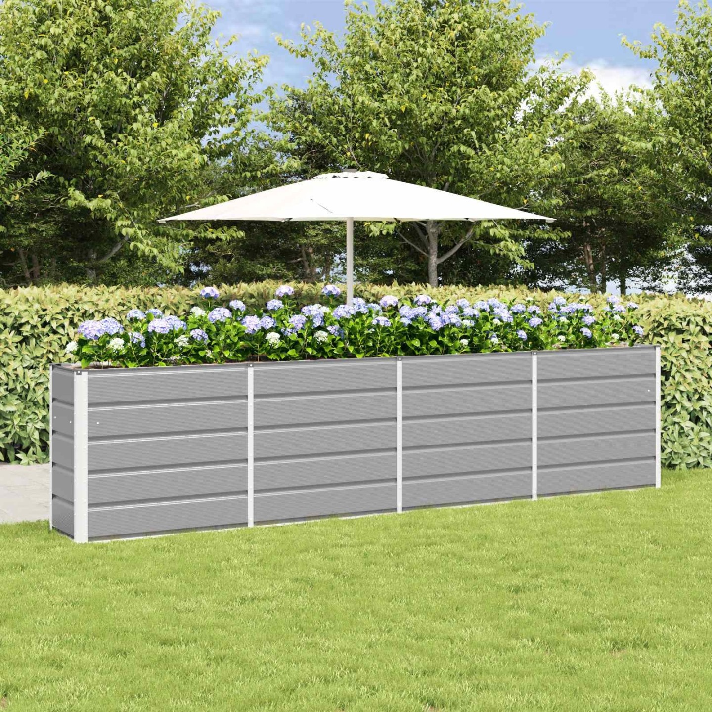 Jardinière Gris clair 320 x 40 x 75 cm Acier