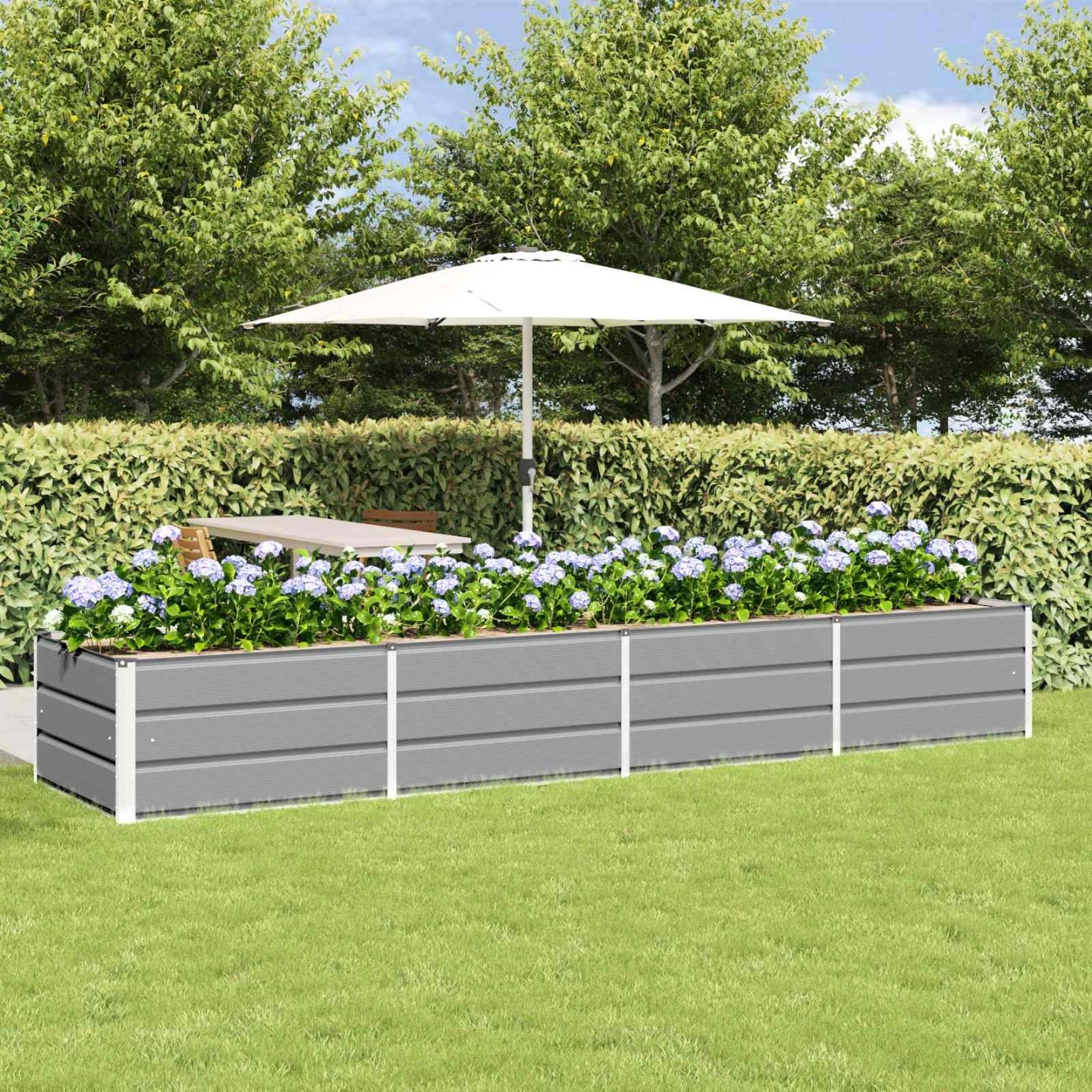 Jardinière Gris clair 320 x 80 x 45 cm Acier
