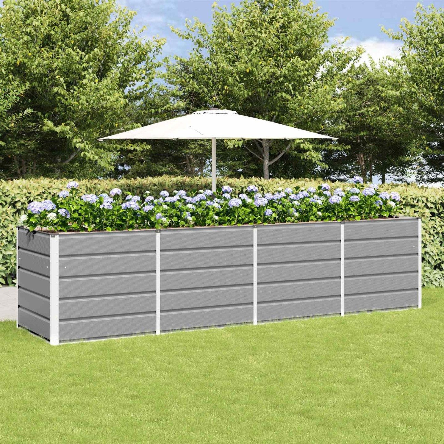 Jardinière Gris clair 320 x 80 x 75 cm Acier