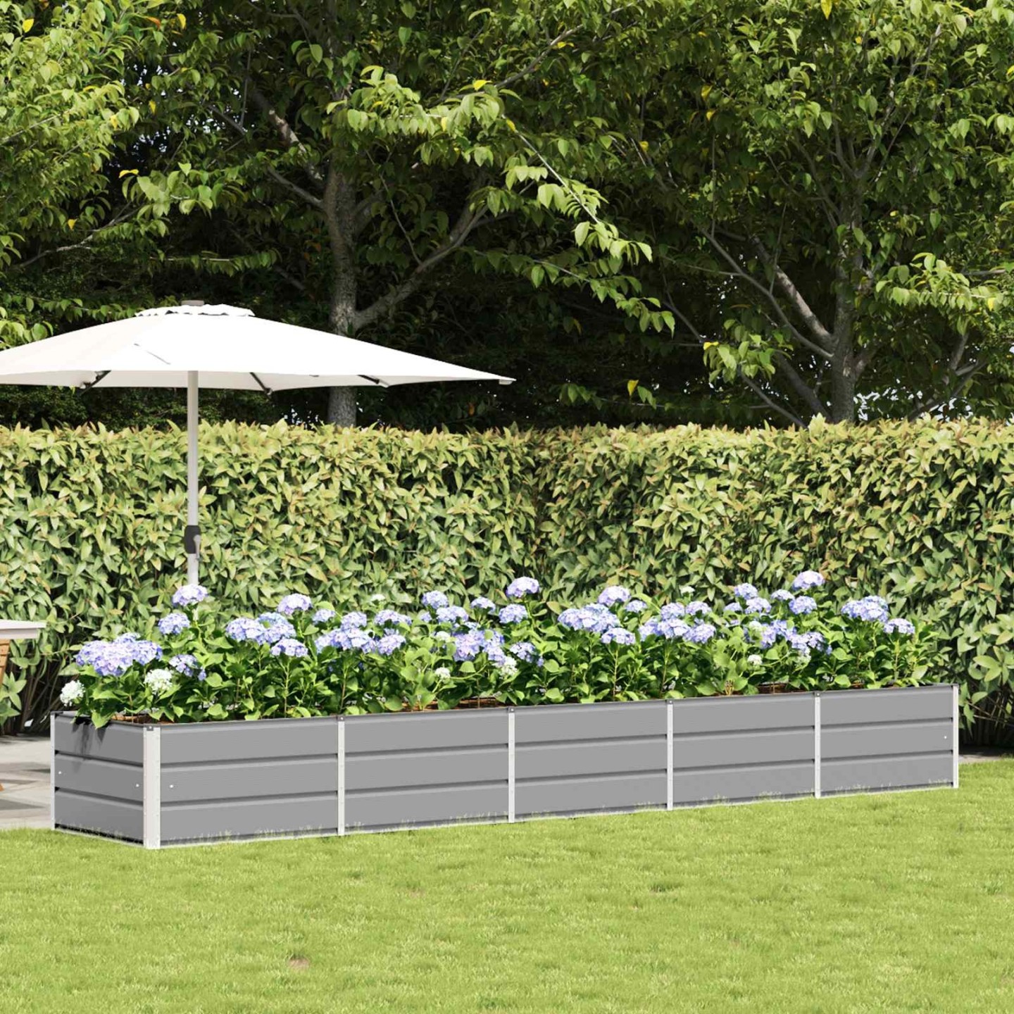 Jardinière Gris clair 400 x 80 x 45 cm Acier