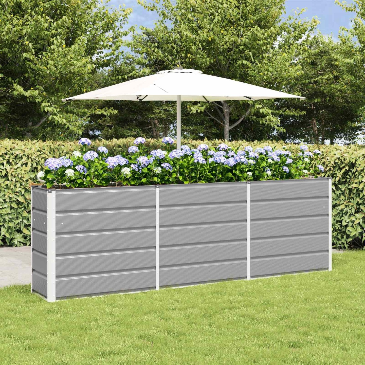 Jardinière Gris clair 240 x 40 x 75 cm Acier