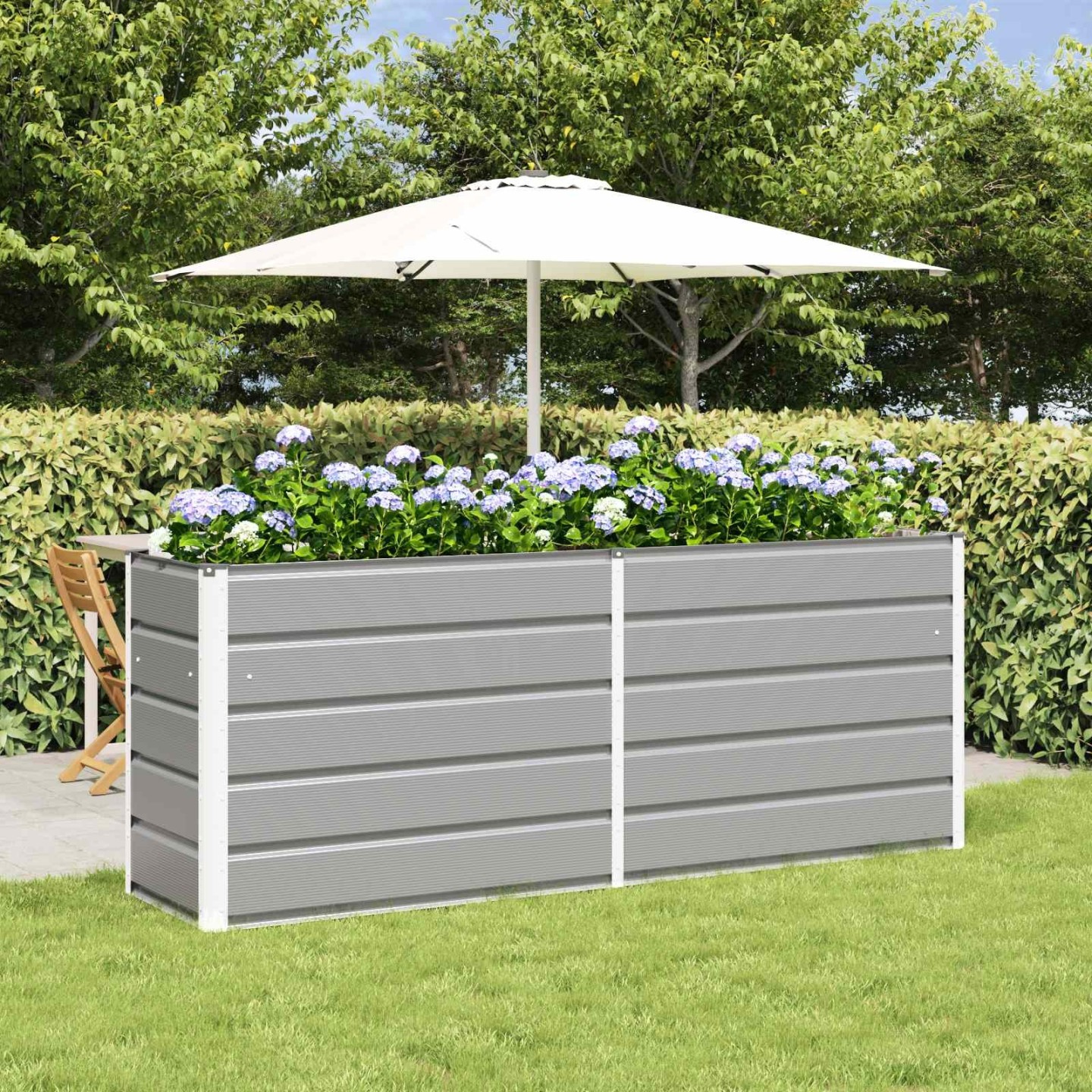Jardinière Gris clair 195 x 50 x 75 cm Acier galvanisé