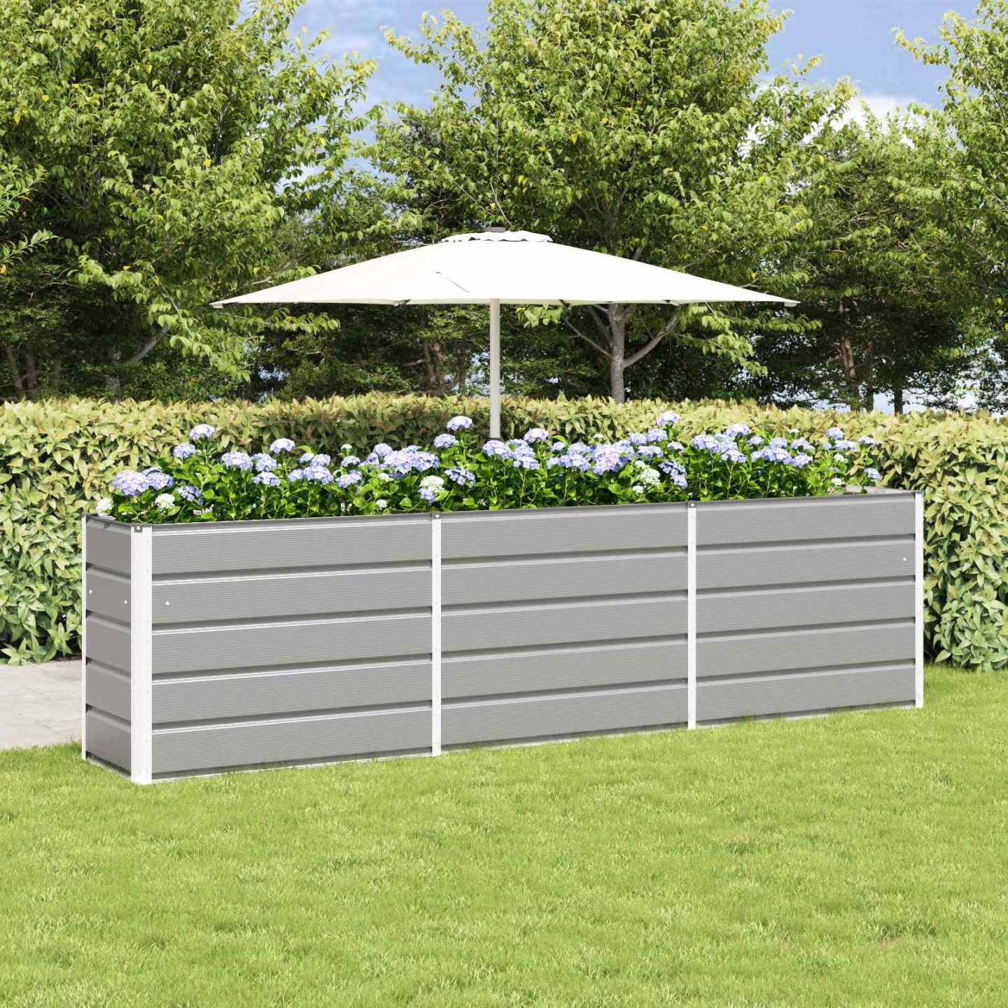 Jardinière Gris clair 290 x 50 x 75 cm Acier galvanisé