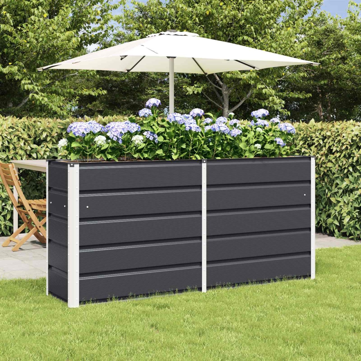 Jardinière Anthracite 160 x 40 x 75 cm Acier