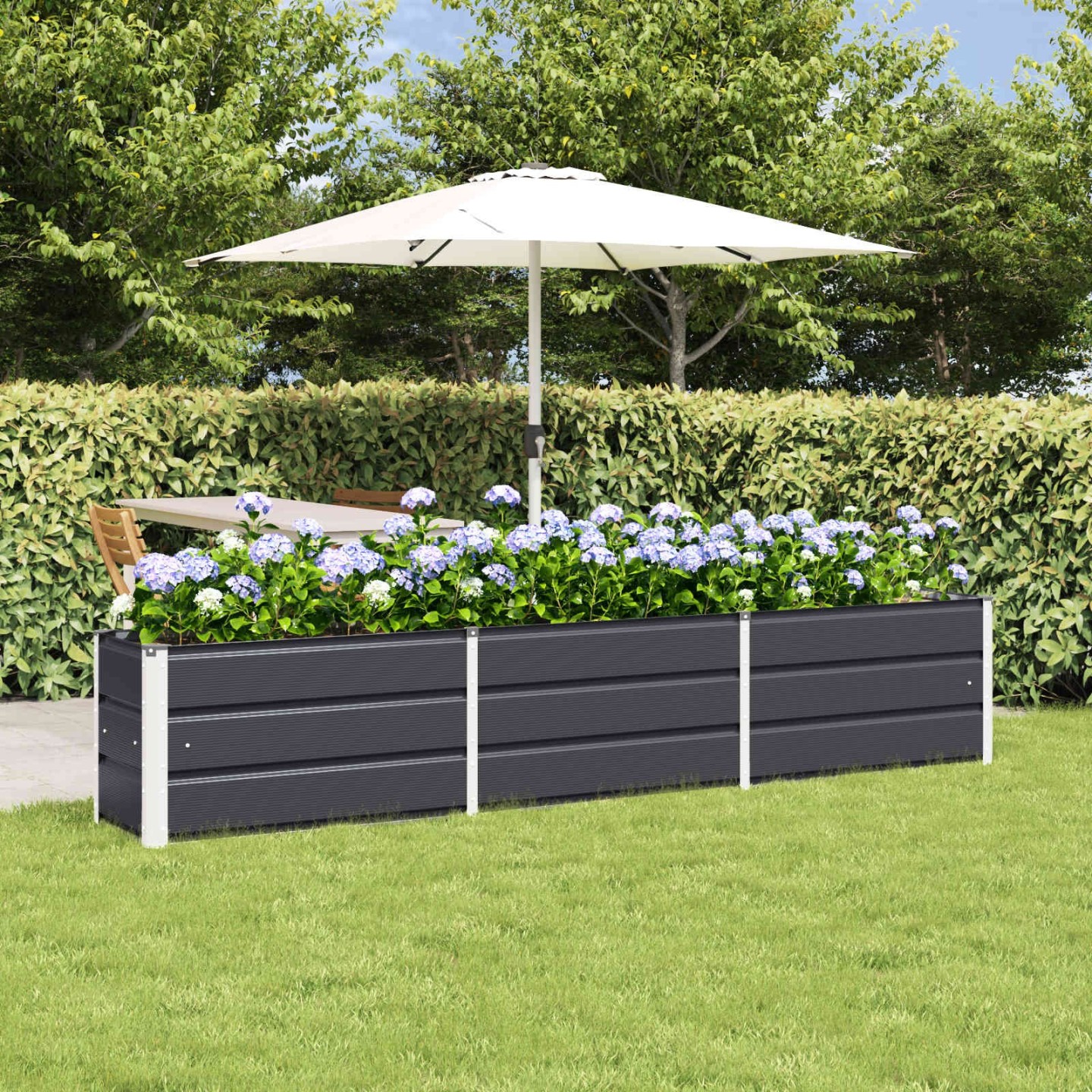 Jardinière Anthracite 240 x 40 x 45 cm Acier